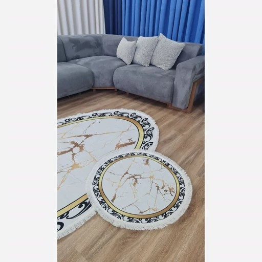 فرش طلایی سفید مخمل تُرک هازان، رفیق جدید خونت که قراره دلتو ببره (پس کرایه)