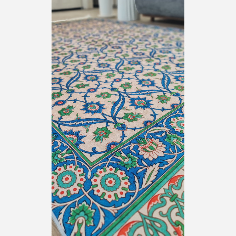 فرشینه مخمل طرح ابریشمی استُپ دار ( سُر نمیخوره) a054 (پس کرایه)