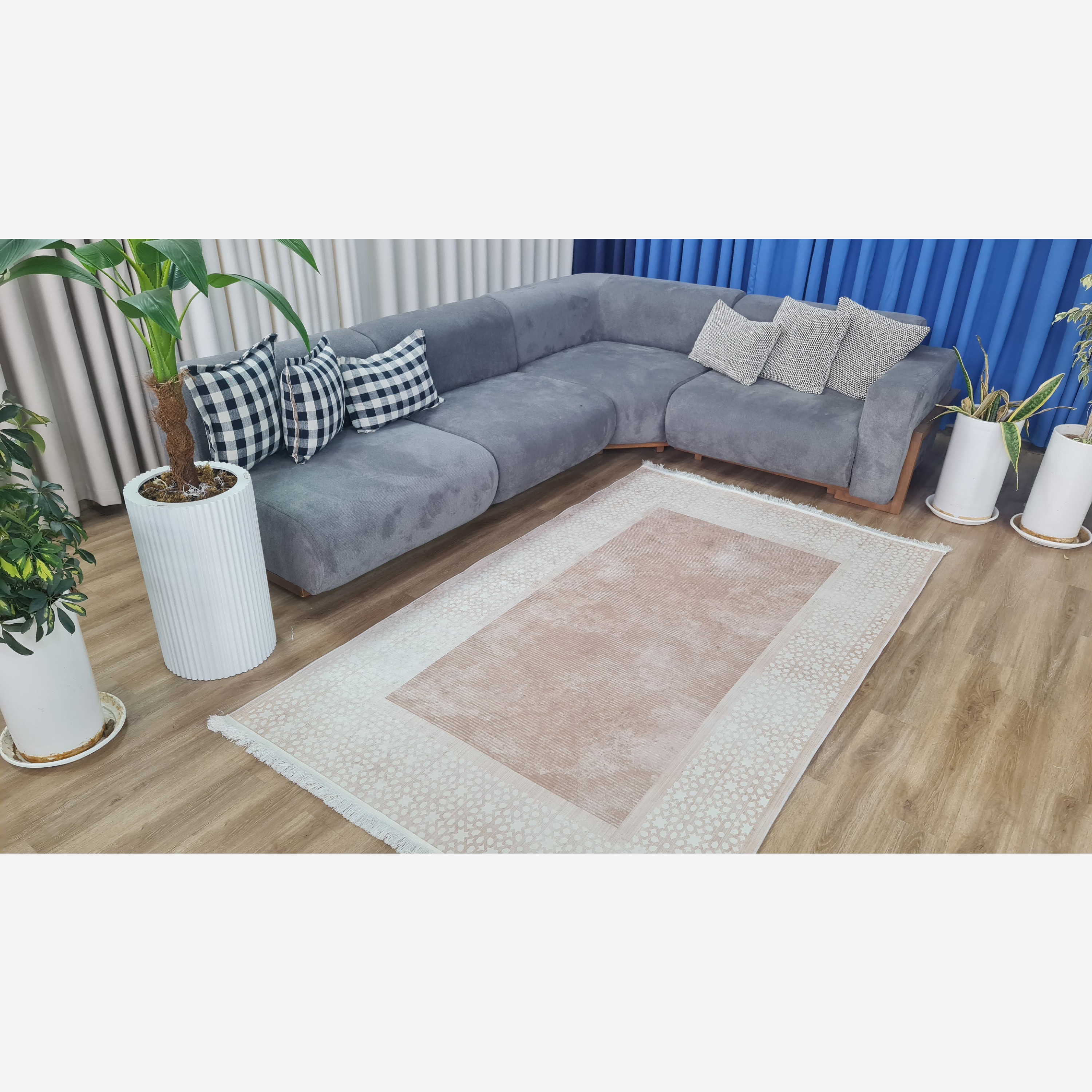 فرش مدرن استُپ دار (اصلا لیز نمیخوره) رویه مخمل هازان ترک (پس کرایه)