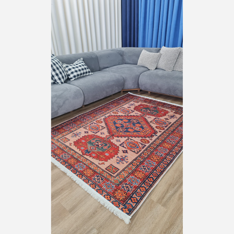 فرشینه مخملی مدرن طرح سنتی استُپ دار (اصلا لیز نمیخوره) o110 (پس کرایه)