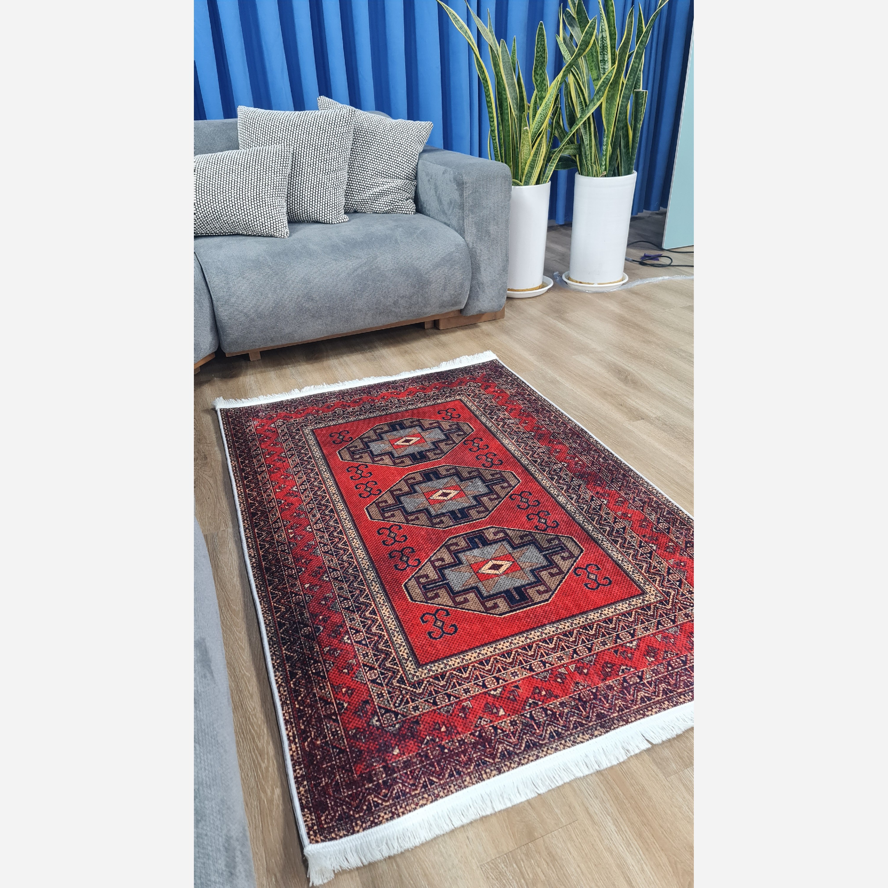 فرشینه مخملی مدرن طرح ابریشم استُپ دار (اصلا لیز نمیخوره) a155 (پس کرایه)