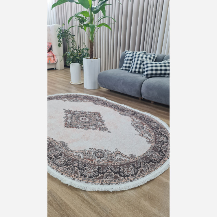 فرشینه بیضی مخمل استُپ دار (اصلا سُر نمیخوره) b54 (پس کرایه)