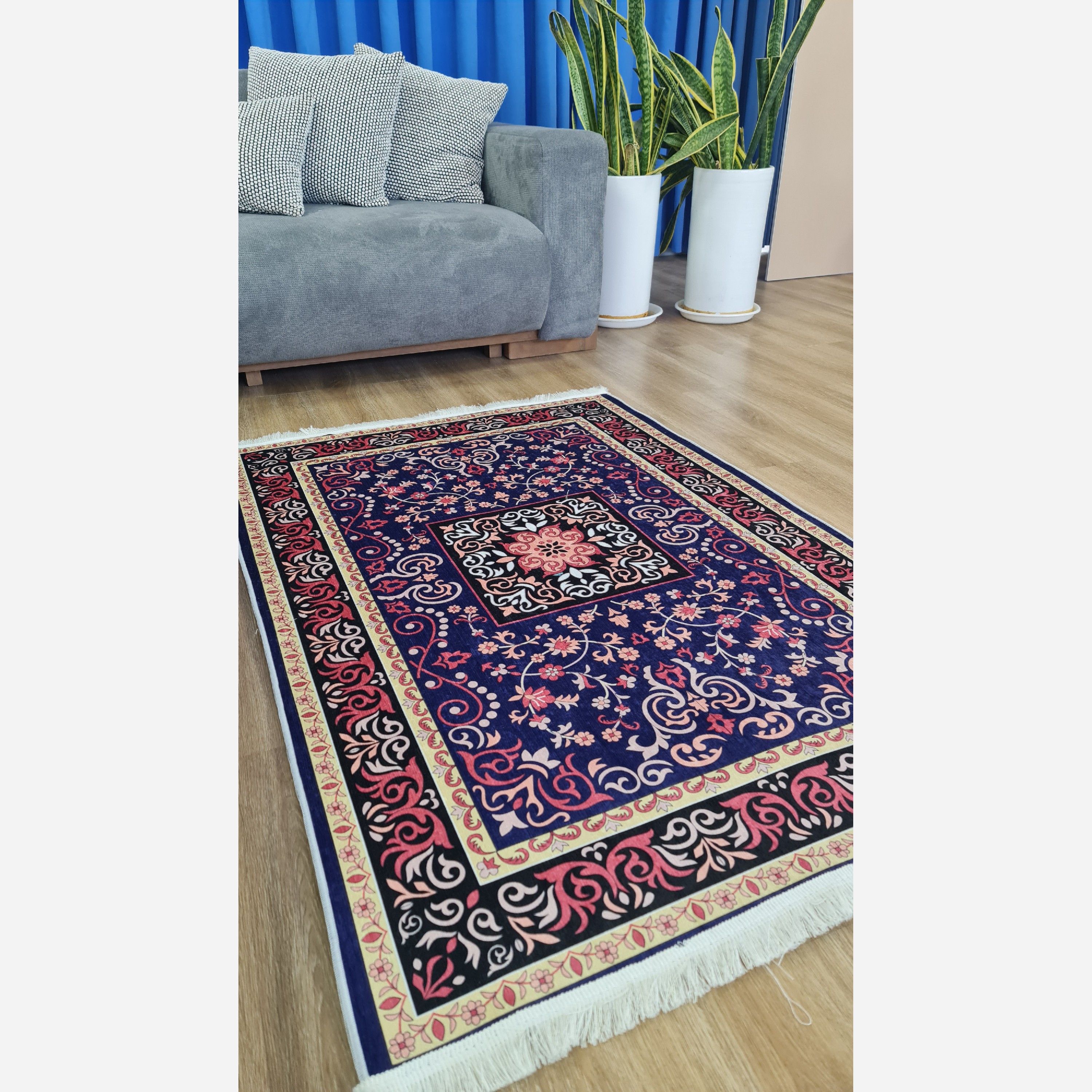 فرش مخملی مدرن طرح ابریشمی استُپ دار (اصلا لیز نمیخوره) a137 (پس کرایه)