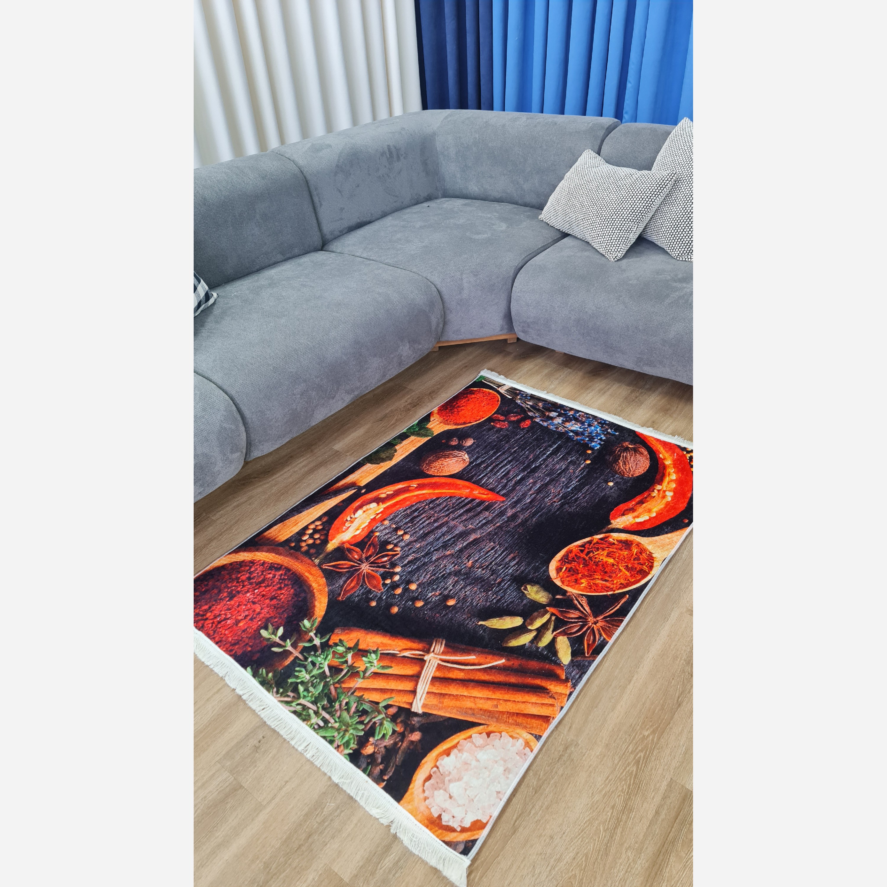 فرشینه مخمل استُپ دار (اصلا لیز نمیخوره) طرح آشپزخانه h082 (پس کرایه)