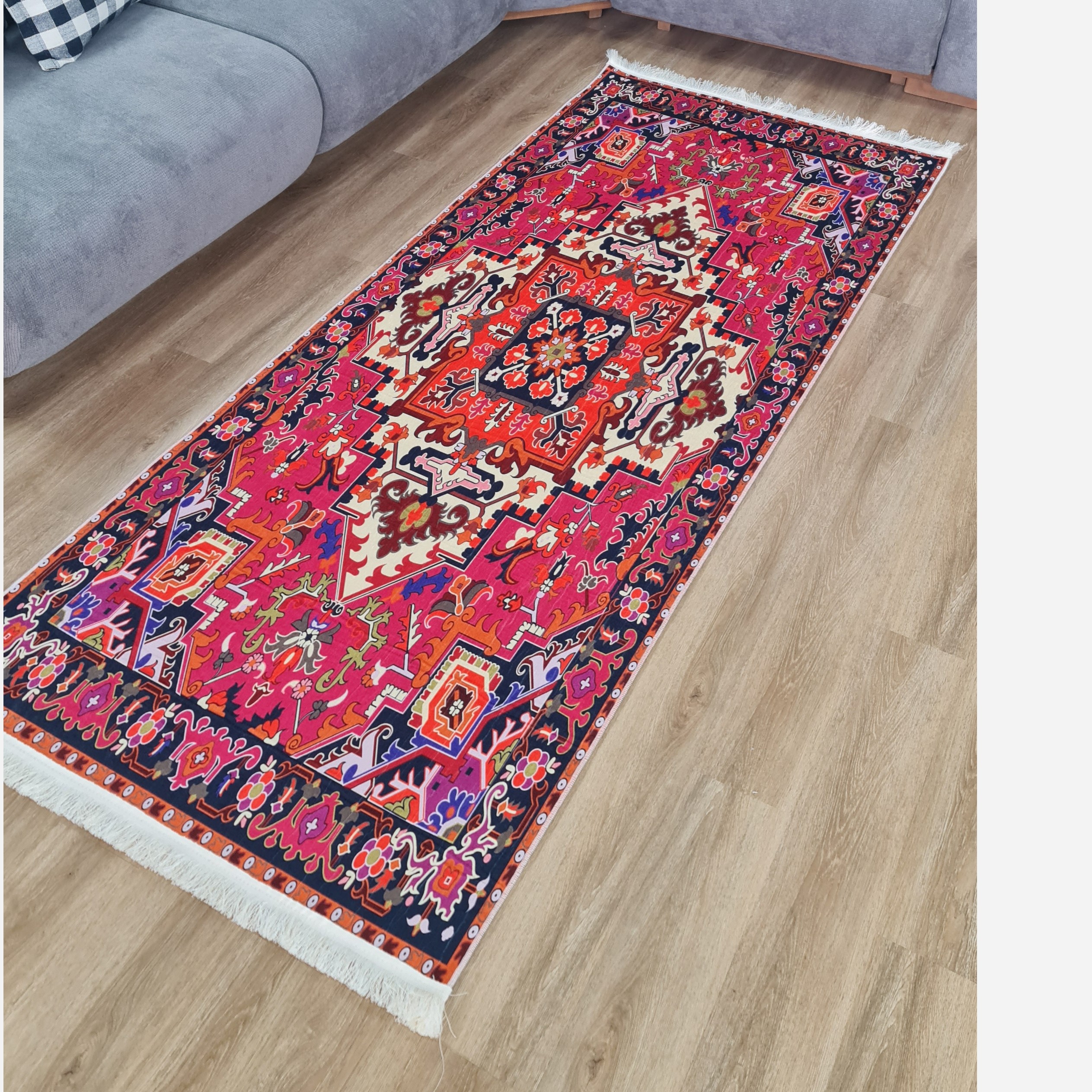 فرشینه مخمل راهرویی زیره استُپ دار (اصلا لیز نمیخوره) 124357 (پس کرایه)