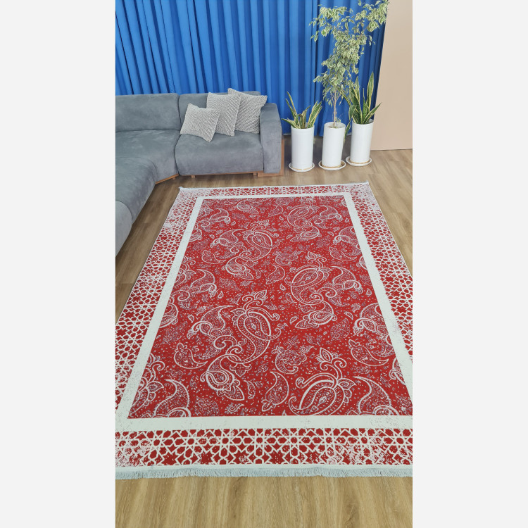 فرشینه مدرن آلبالویی جنس رویه مخمل هازان ترک (پس کرایه)