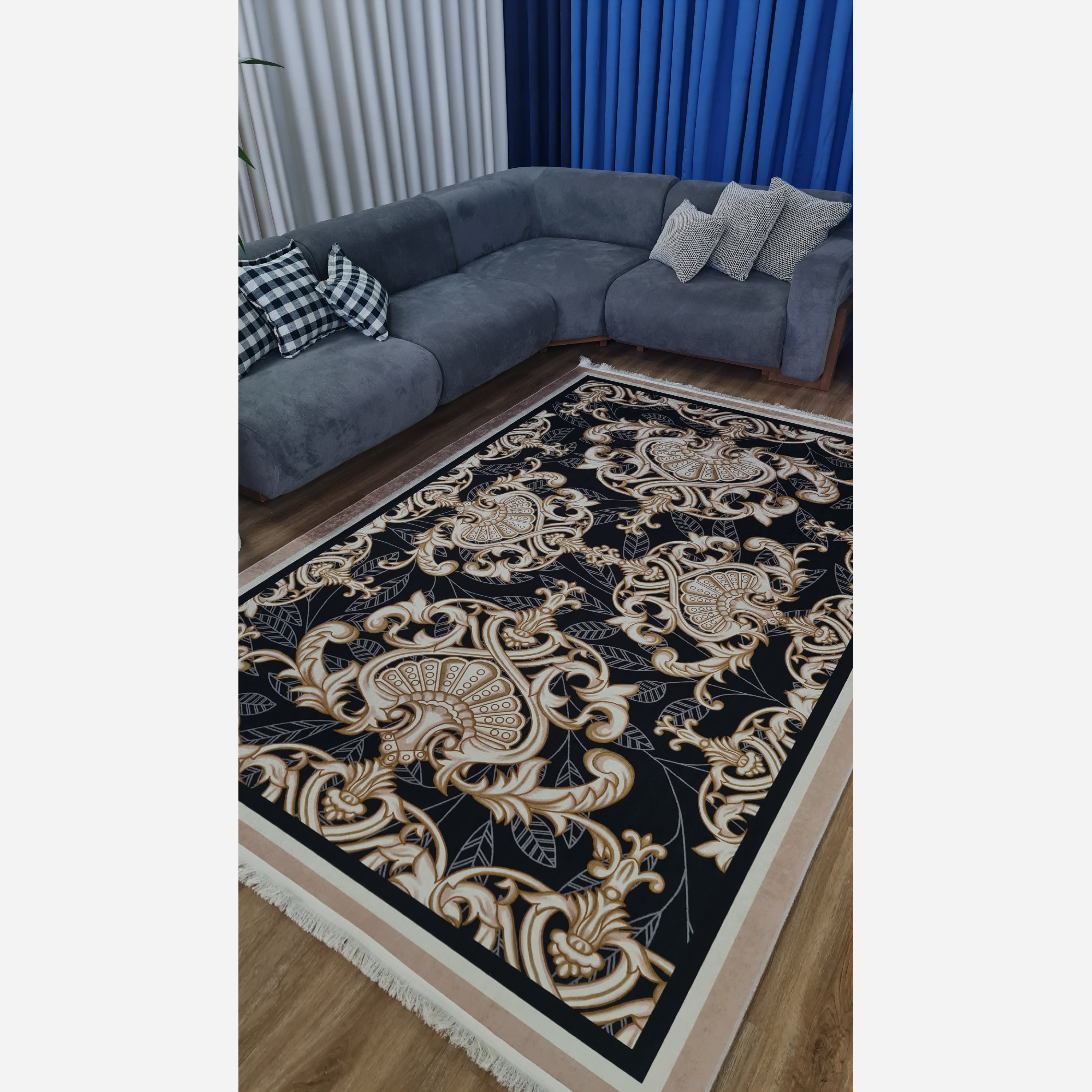 فرشینه مخملی مدرن رویه مخمل هازان ترک 20250420 (پس کرایه)