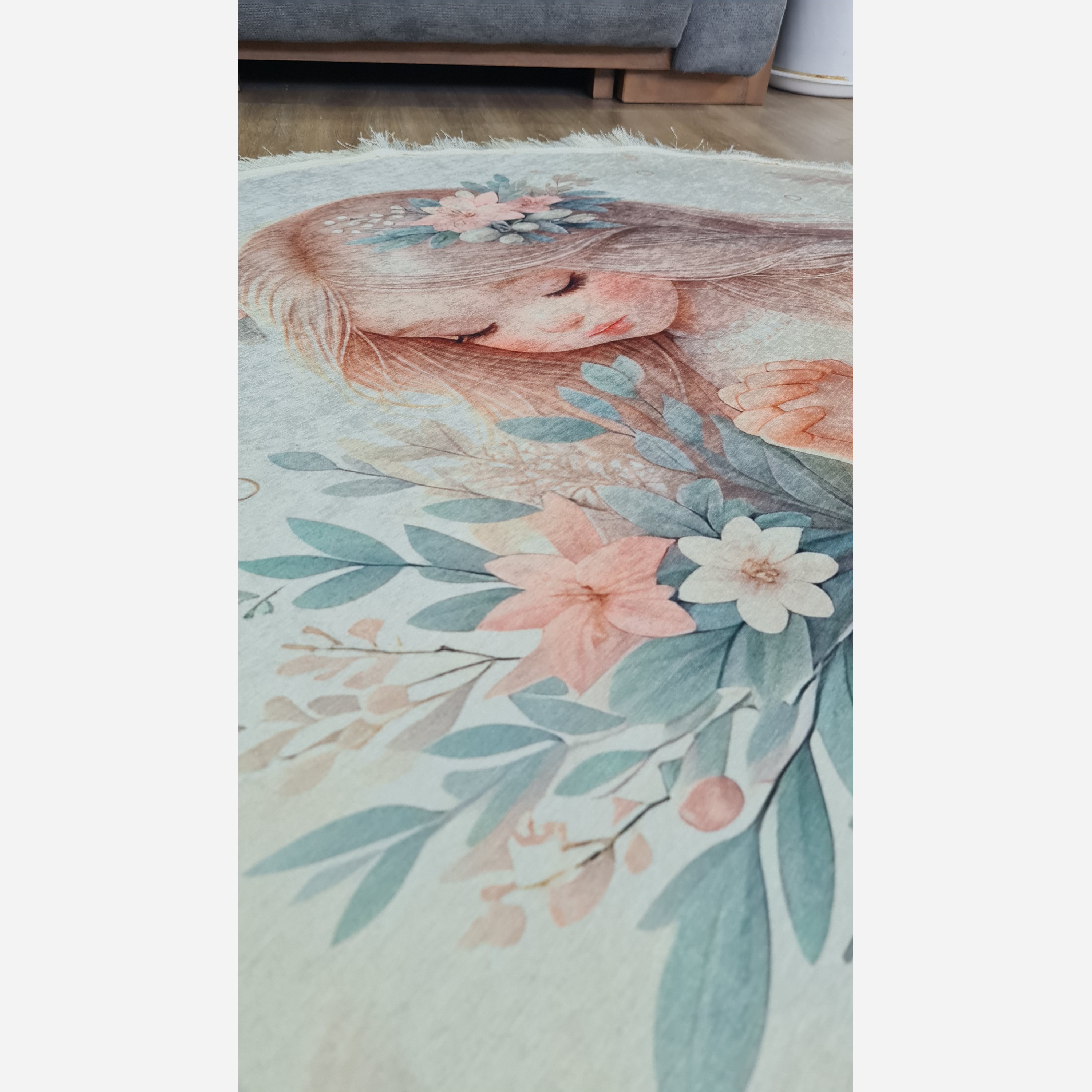 فرشینه مدرن دایره ای استُپ دار (اصلا لیز نمیخوره) رویه مخمل (پس کرایه)