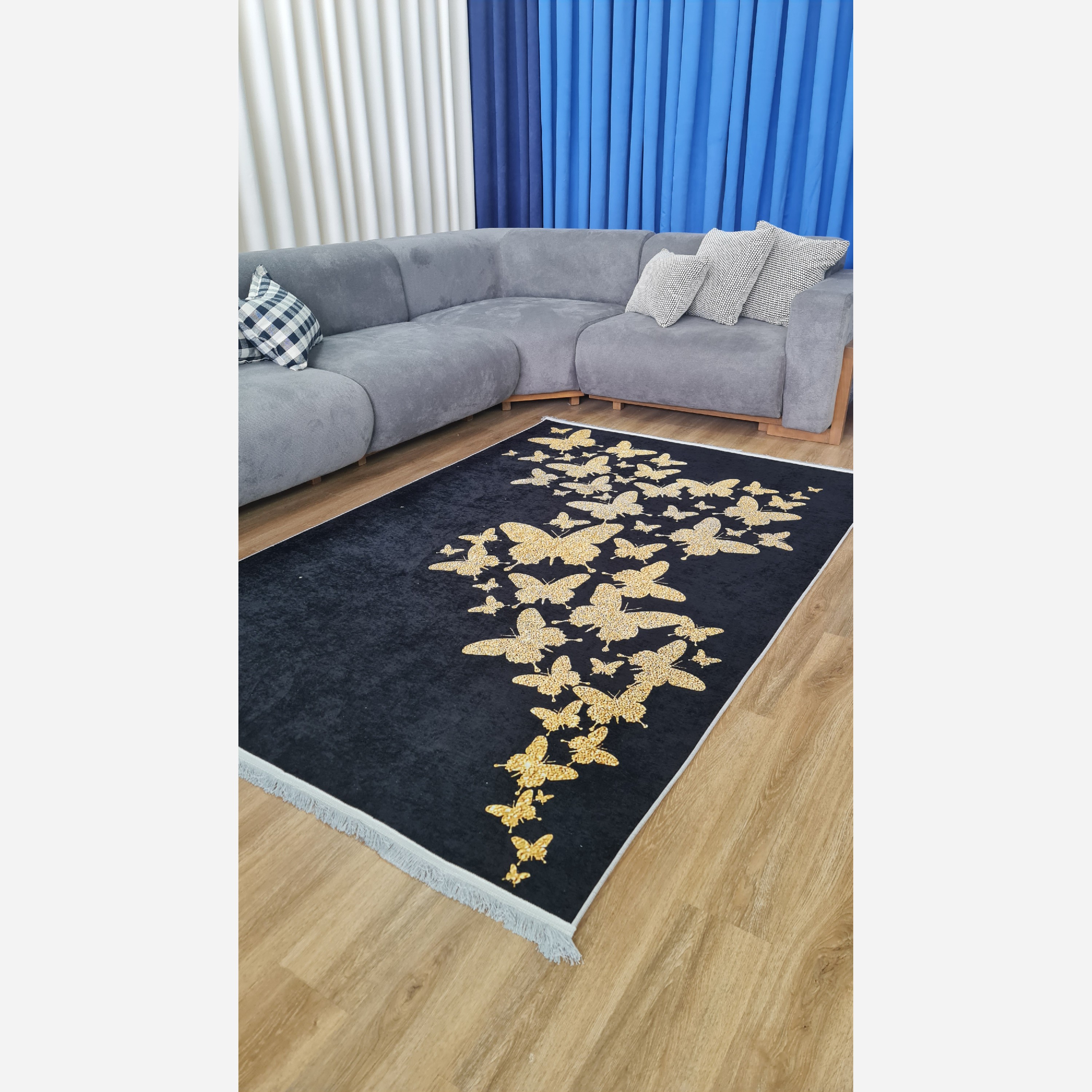 فرشینه مدرن جنس رویه مخمل هازان ترک کد h247 (پس کرایه)