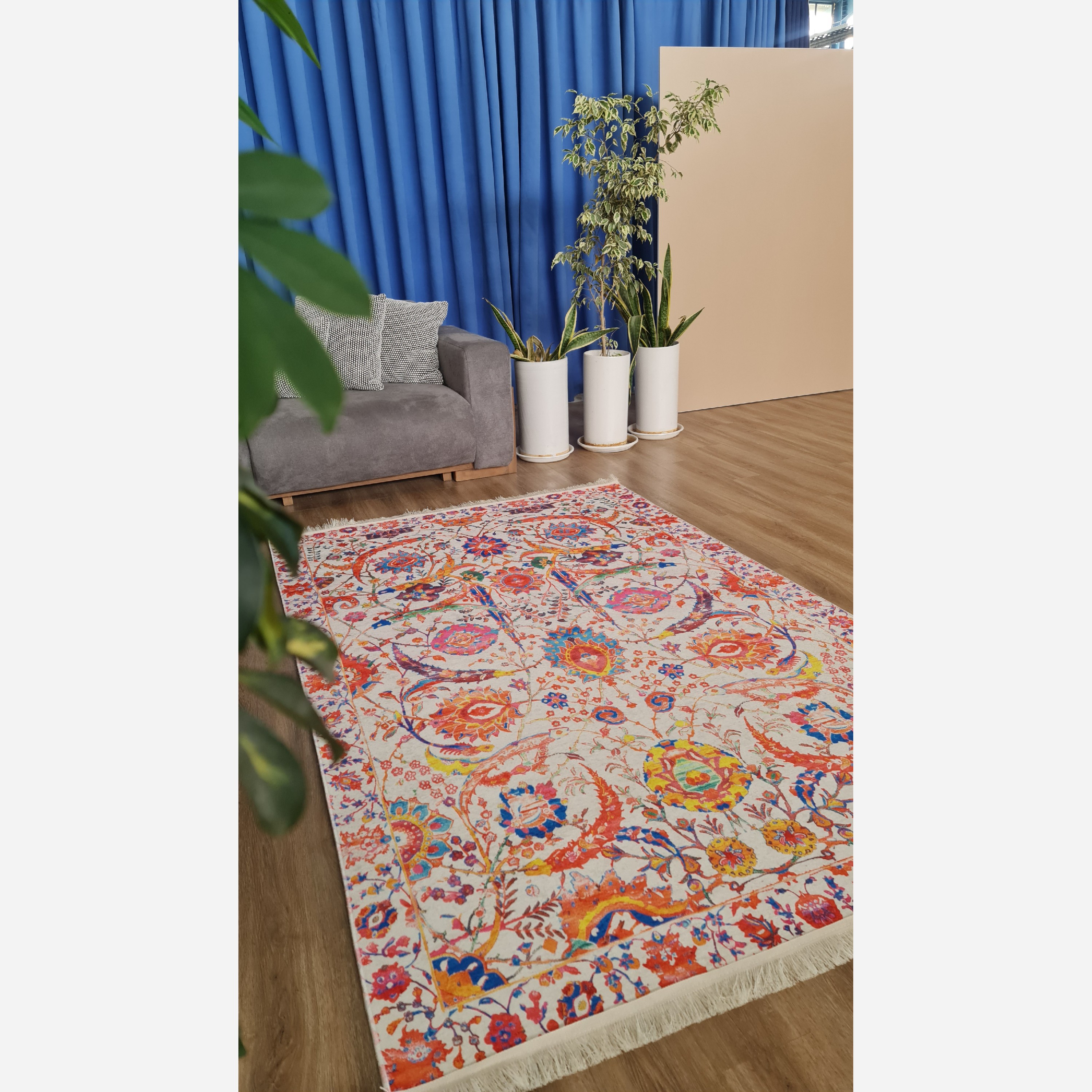 فرش مدرن مخمل هازان ترک استُپ دار ( ضد لغزش )a093 (پس کرایه)