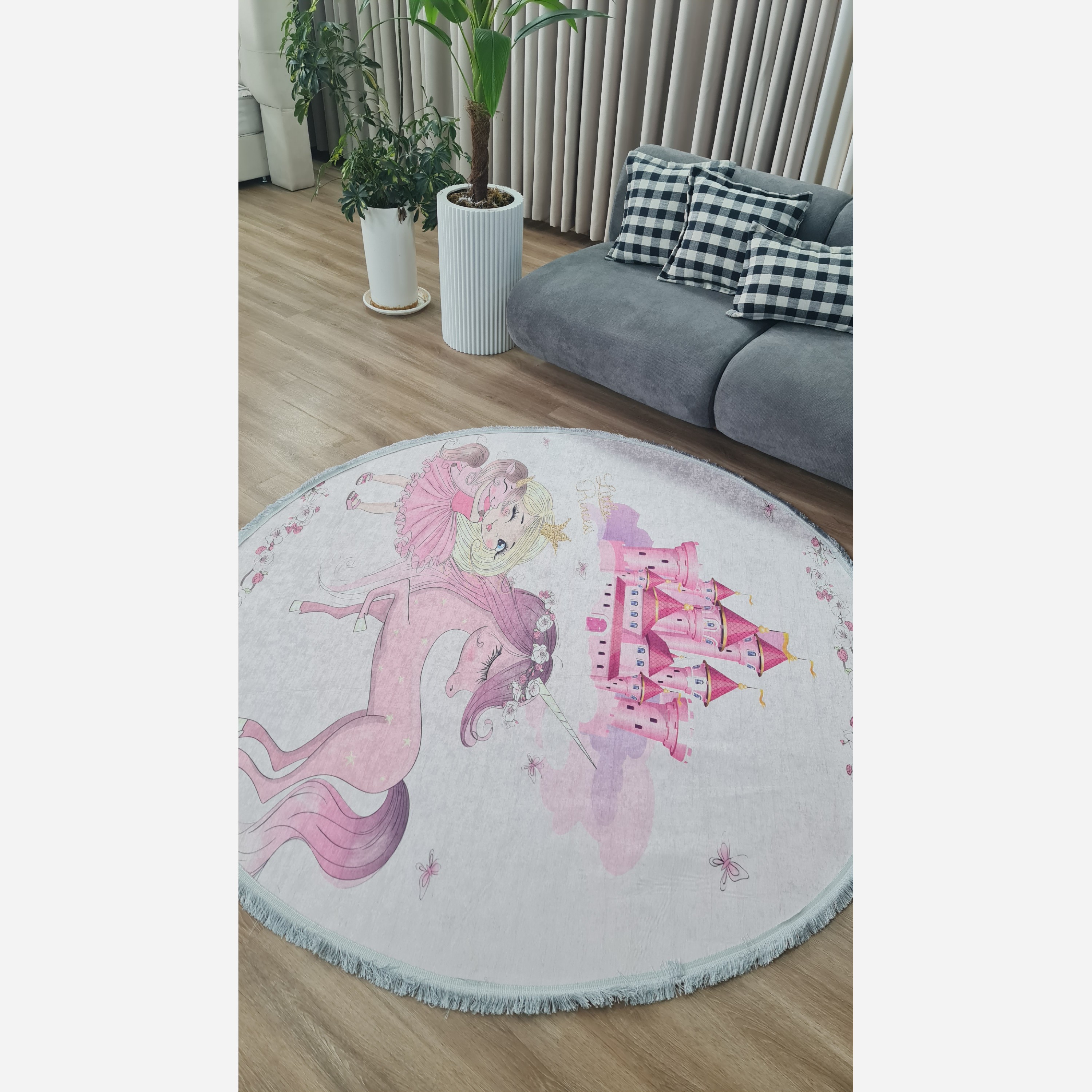 فرشینه مدرن دایره ای رویه مخمل هازان ترک 20250412 (پس کرایه)