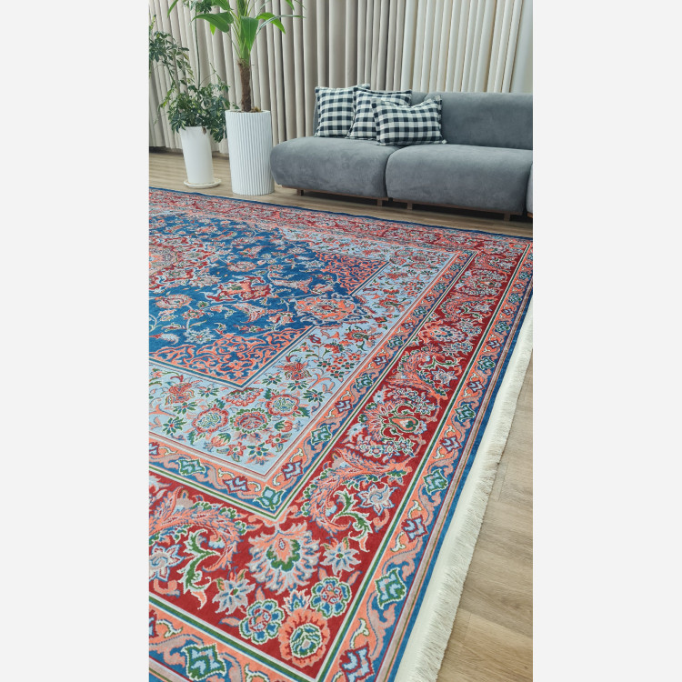 فرشینه مستطیل طرح جدید جنس رویه مخمل هازان ترک کد 20250426 (پس کرایه)