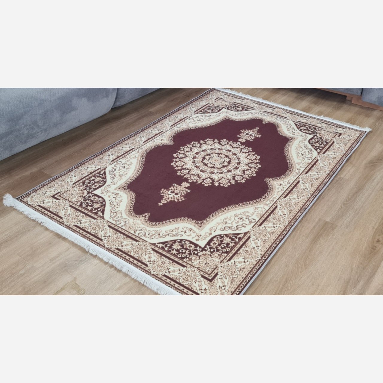 فرشینه مستطیل مدرن طرح جدید رویه مخمل هازان ترک(پس کرایه)
