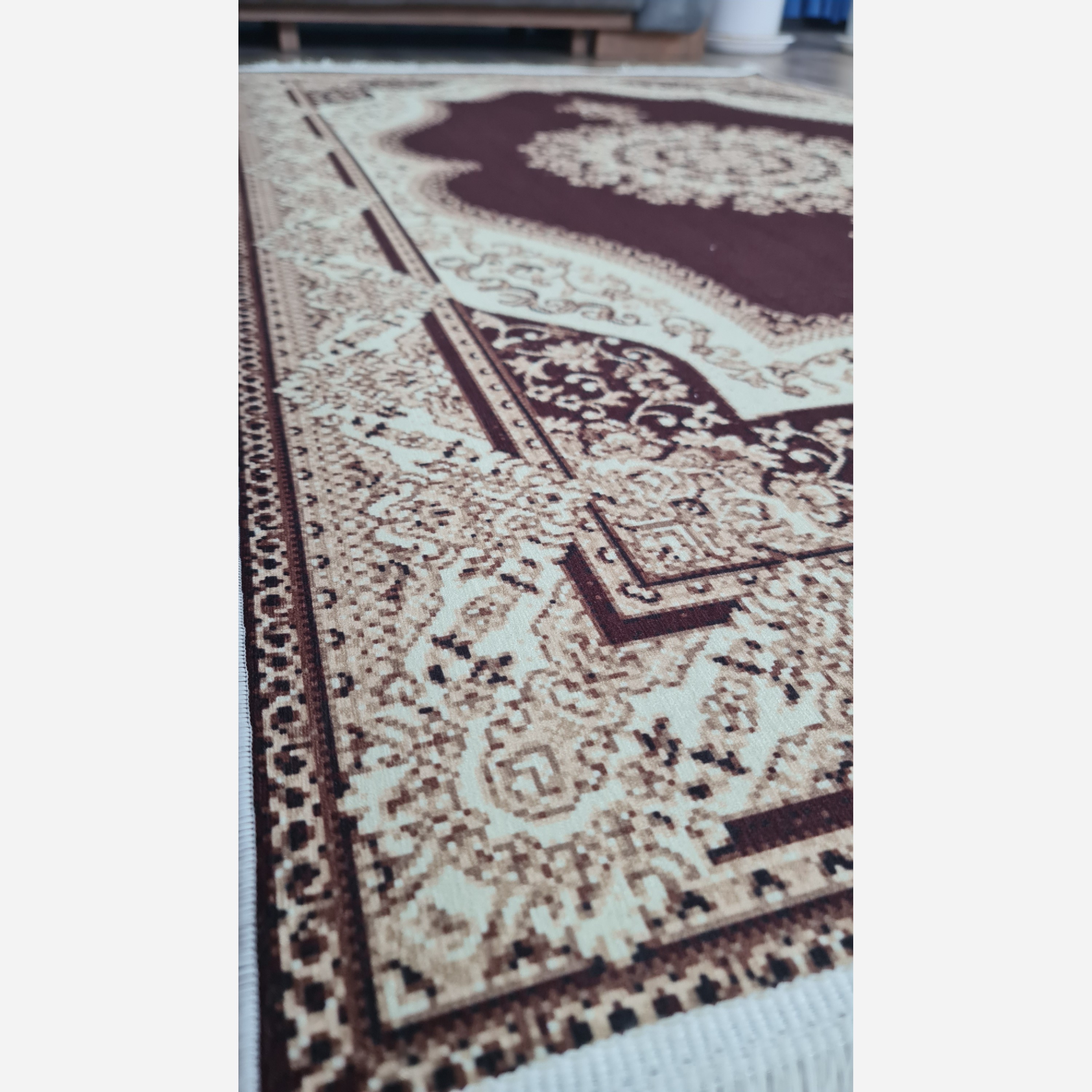 فرشینه مستطیل مدرن طرح جدید رویه مخمل هازان ترک(پس کرایه)