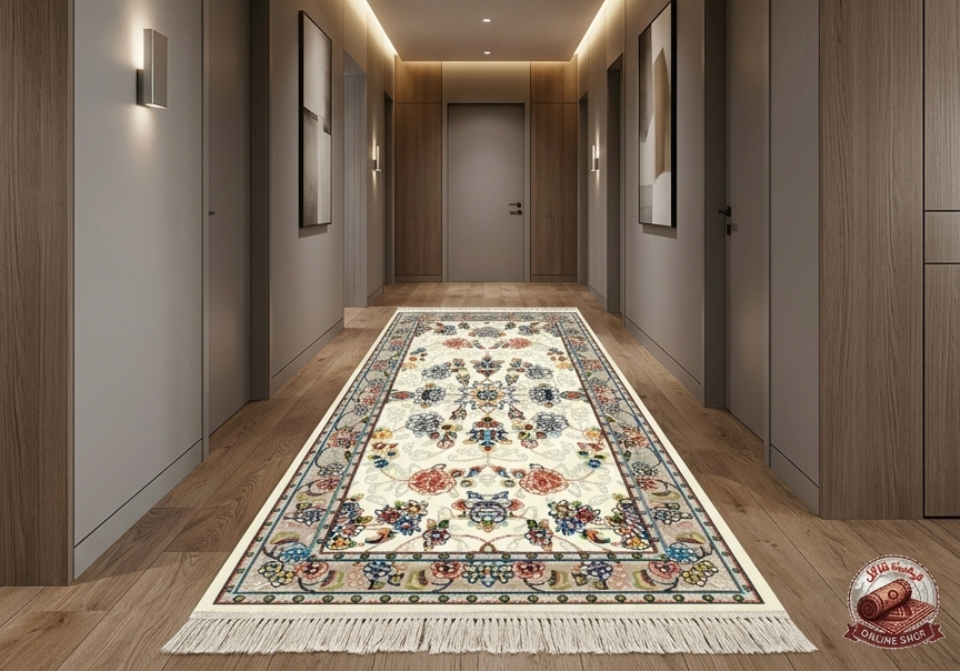 فرشینه مخمل ضد لغزش طرح گلفرنگ کلاسیک کد R183