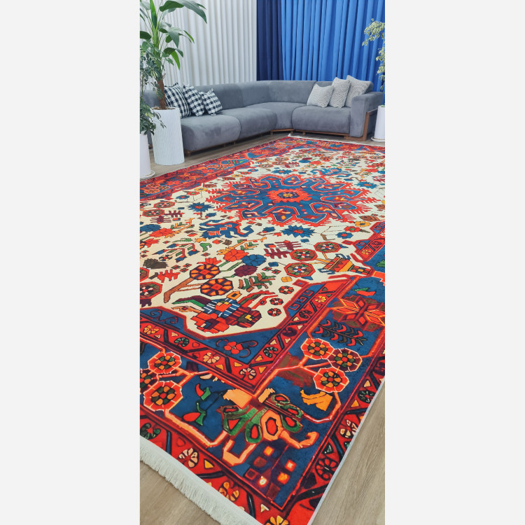 خرید فرش مخمل سنتی قرمز لاکی استُپ دار (ابعاد دلخواه) (پس کرایه)