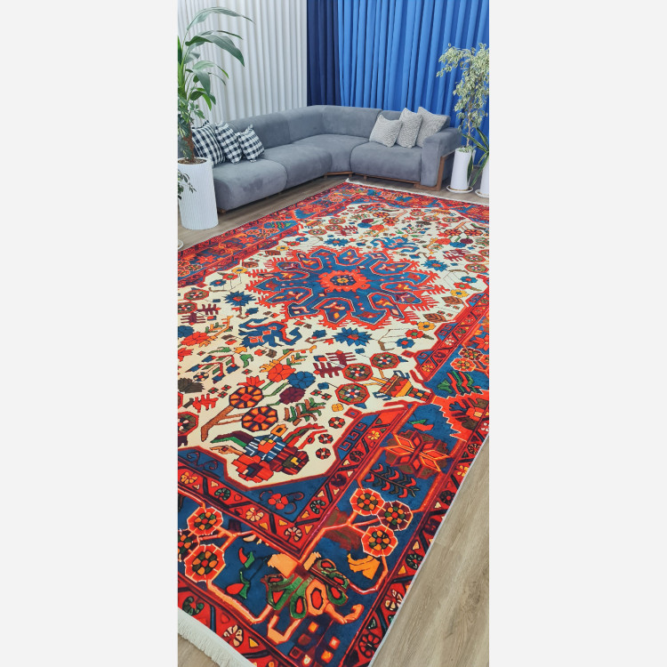 خرید فرش مخمل سنتی قرمز لاکی استُپ دار (ابعاد دلخواه) (پس کرایه)