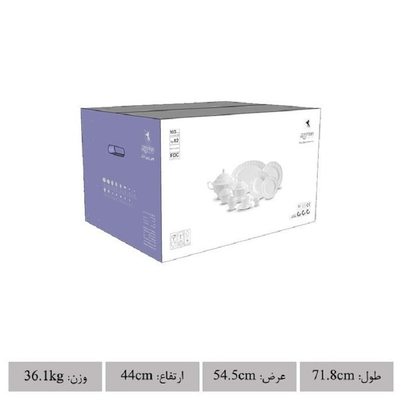 سرویس چینی زرین 12 نفره 103 پارچه گلد استون درجه یک