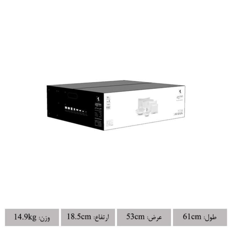 سرویس غذاخوری چینی زرین 6 نفره 30 پارچه ریوا طلایی درجه عالی