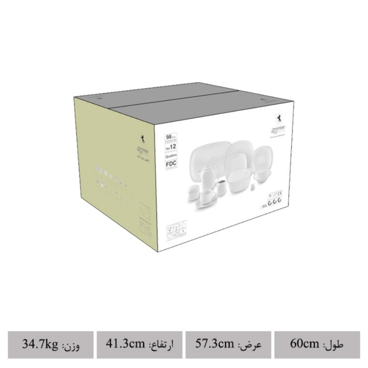 سرویس چینی زرین 12 نفره 98 پارچه ریوا طلایی درجه عالی