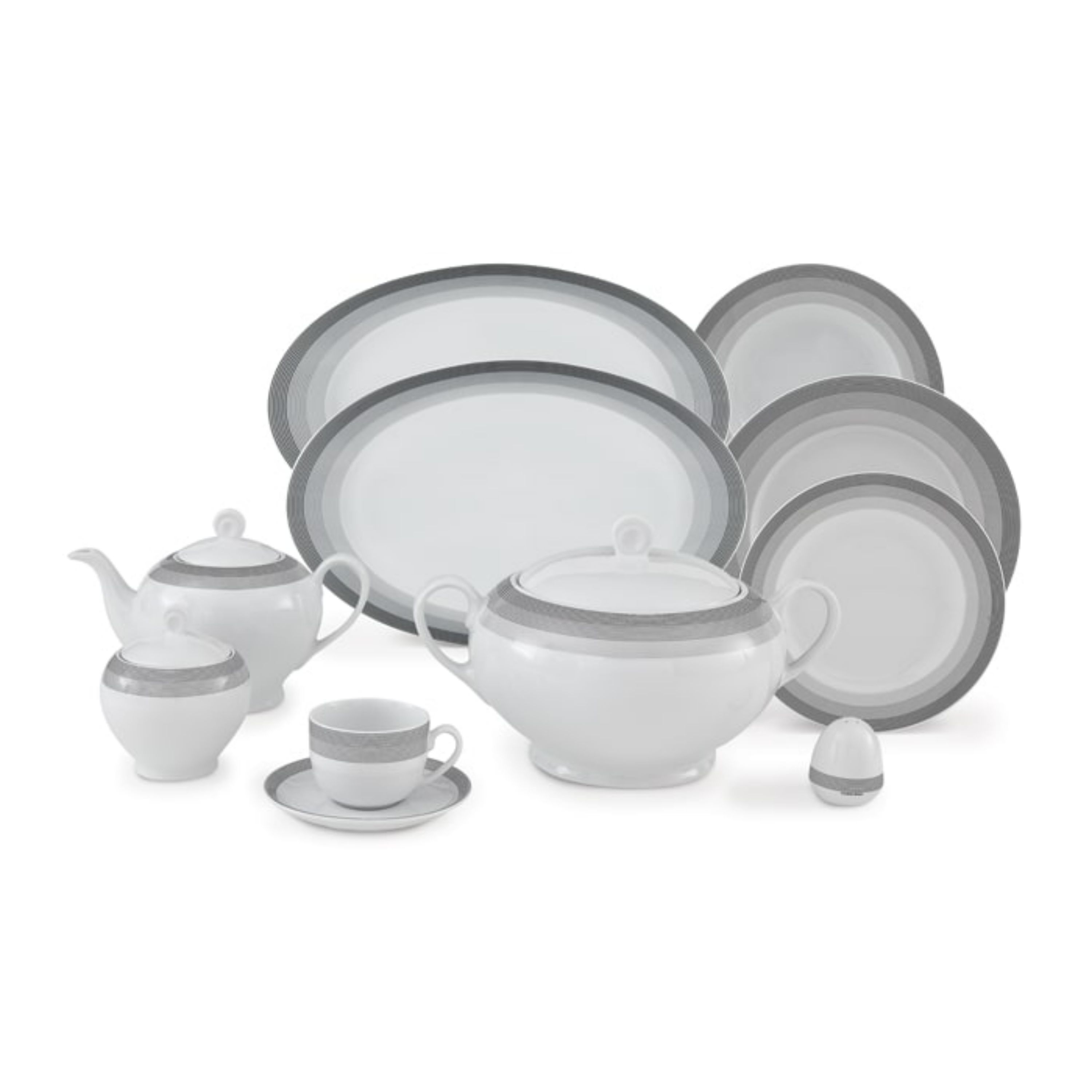 سرویس چینی زرین 12 نفره 102 پارچه سیلور لاینر درجه یک