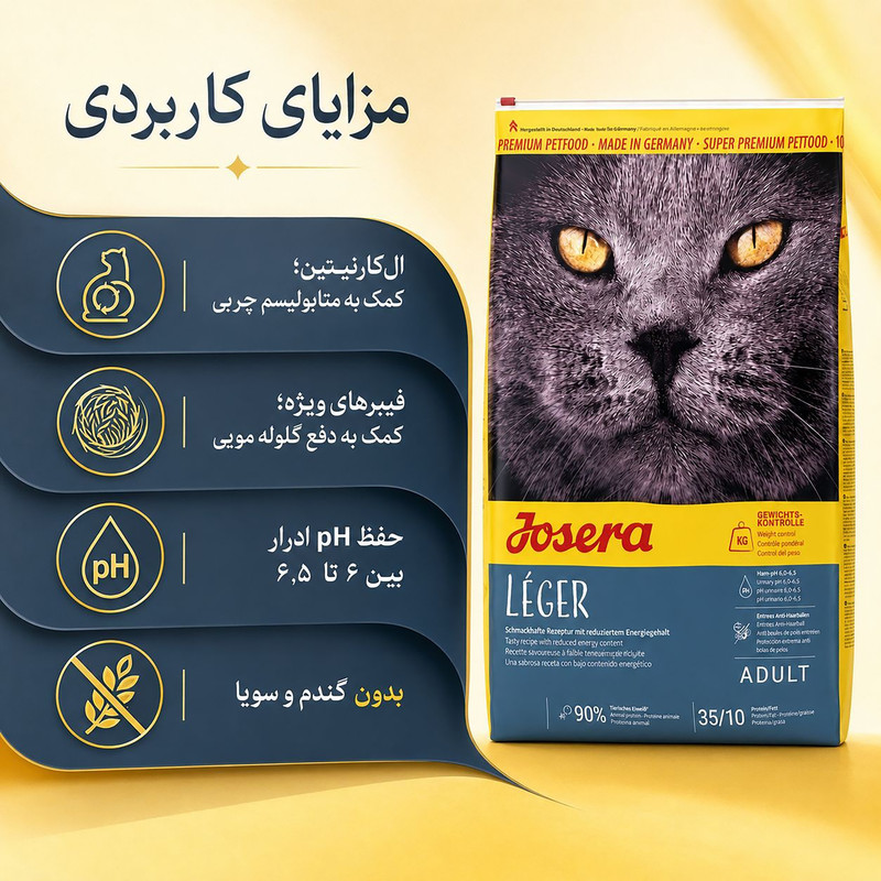 غذای خشک گربه جوسرا مدل Leger وزن 2 کیلوگرم