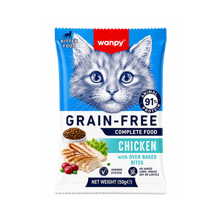 غذای خشک بچه گربه ونپی مدل Complete Kitten Food Chicken با طعم مرغ وزن 50 گرم