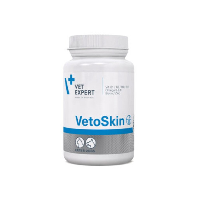 قرص مکمل سگ و گربه وت اکسپرت مدل VetoSkin سلامت پوست و مو بسته 60 عددی