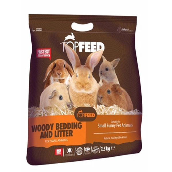 بستر بهداشتی حیوانات کوچک تاپفید مدل Woody Bedding & Litter وزن 1500 گرم