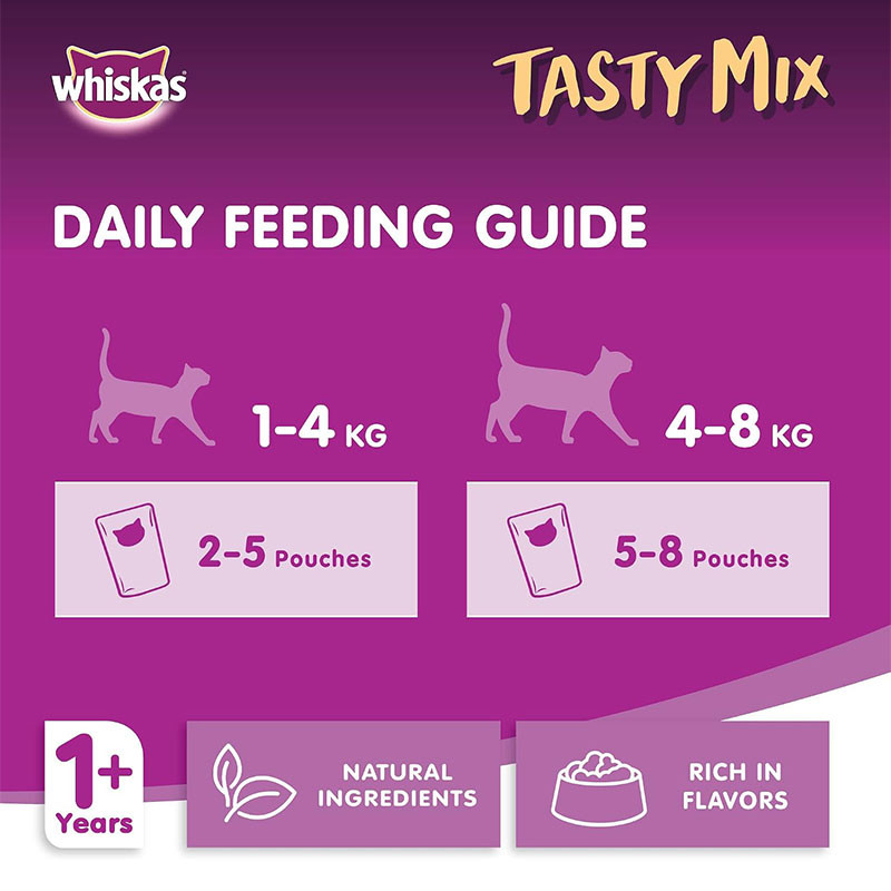 پوچ گربه ویسکاس مدل Tasty Mix Gravy طعم خرچنگ وزن 280 گرم بسته 4 عددی
