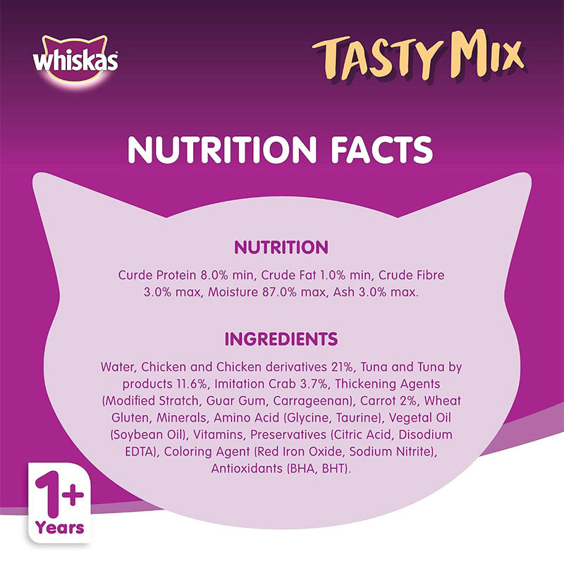 پوچ گربه ویسکاس مدل Tasty Mix Gravy طعم خرچنگ وزن 280 گرم بسته 4 عددی