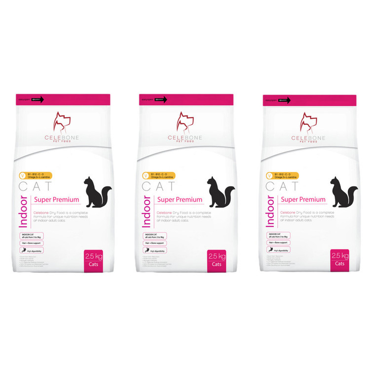 غذای خشک گربه سلبن مدل Indoor Cat وزن 2.5 کیلوگرم بسته 3 عددی