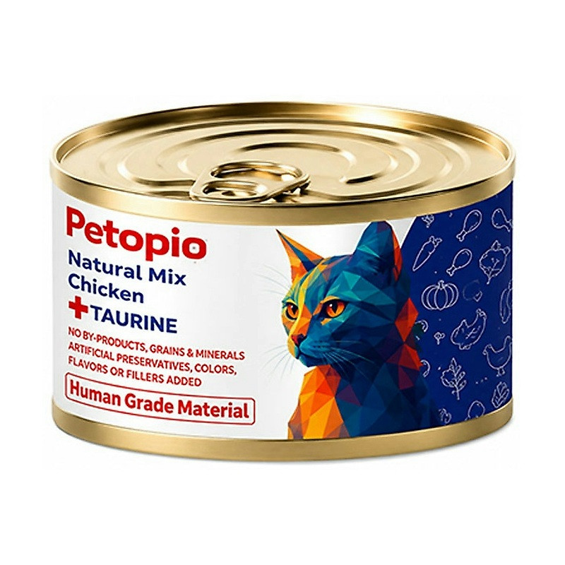 کنسرو غذای گربه پتوپیا مدل Petopia Natural Mix طعم میکس مرغ وزن ۱۱۰ گرم