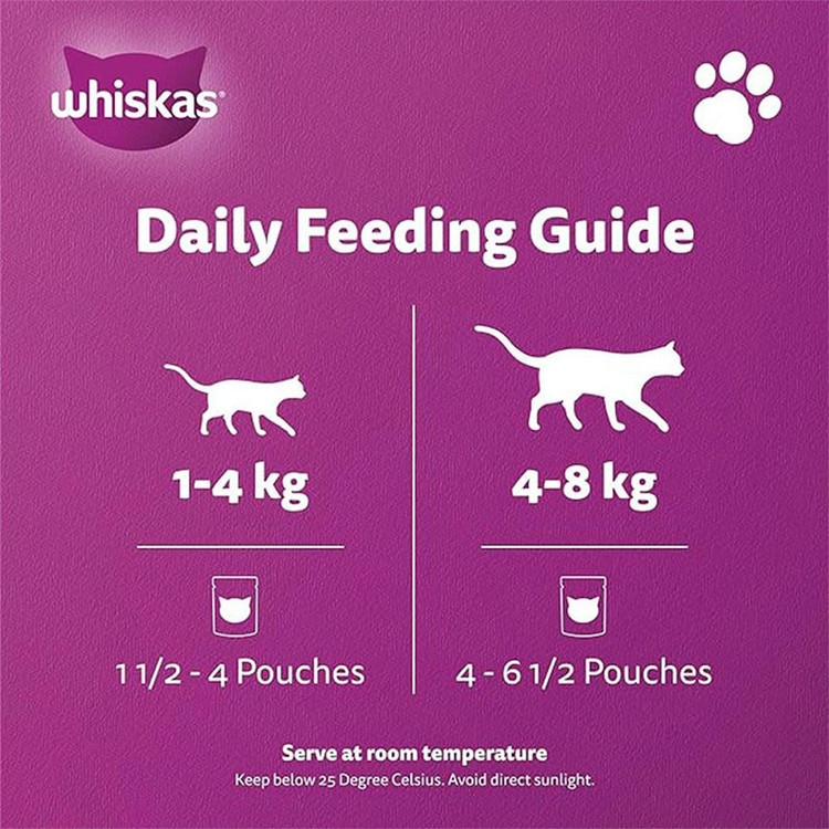 پوچ گربه ویسکاس مدل Cat Pouch Jelly با طعم ماهی تن وزن 320 گرم بسته 4 عددی