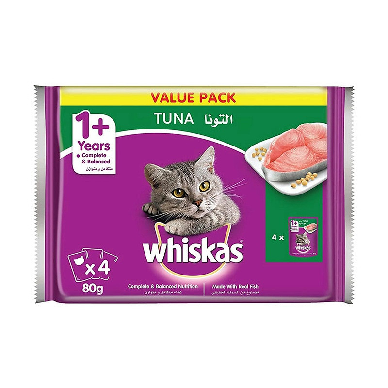 پوچ گربه ویسکاس مدل Cat Pouch Jelly با طعم ماهی تن وزن 320 گرم بسته 4 عددی