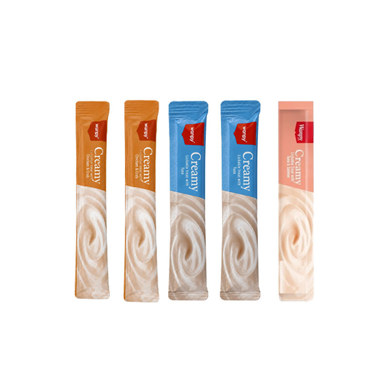 بستنی گربه ونپی مدل Creamy Cat Treats با طعم تن، مرغ و خرچنگ، تن و سالمون بسته 5 عددی