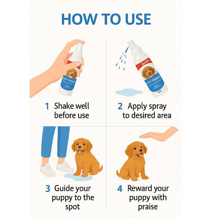 قطره توله سگ بایولاین مدل تعلیم ادرار Puppy Training Spray حجم 120 میلیلیتر