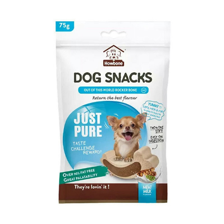 استخوان تشویقی هابون مدل Dog Snacks With Meat And Milk با طعم شیر و گوشت وزن 75 گرم
