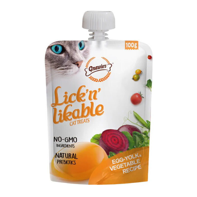 پودینگ گربه بالغ گناولرز مدل Lickable Treat با طعم تخممرغ و سبزیجات وزن 100 گرم