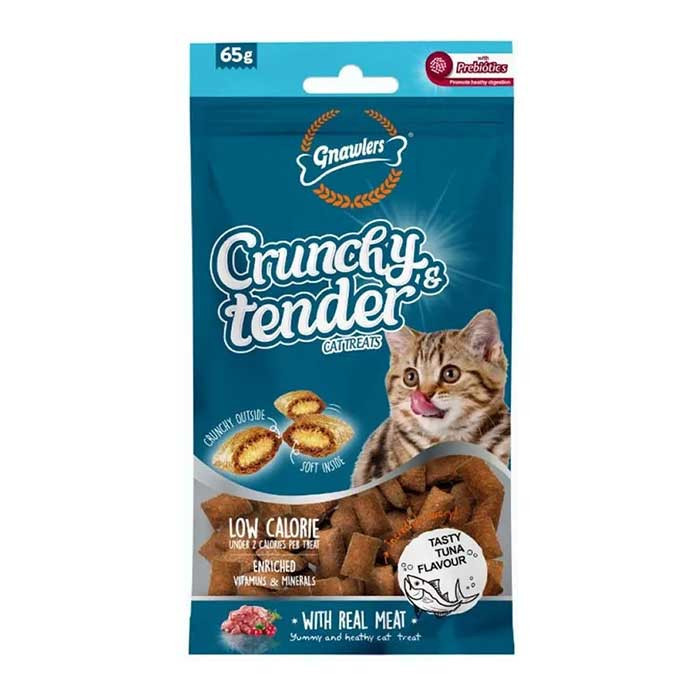 تشویقی گربه گناولرز مدل Crunchy Treat مغزدار طعم ماهی تن وزن 65 گرم