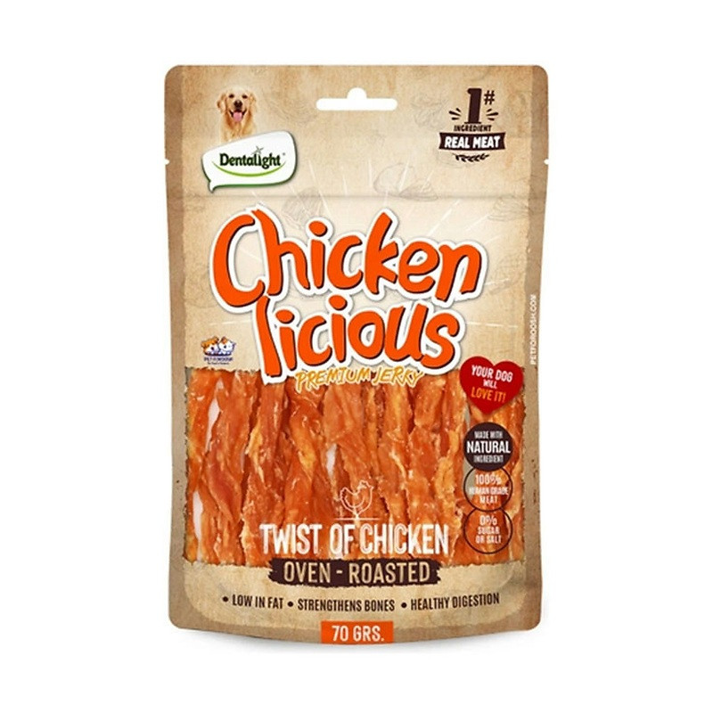تشویقی سگ دنتالایت مدل Chickenlicious Twist of Chicken طعم مرغ وزن ۷۰ گرم
