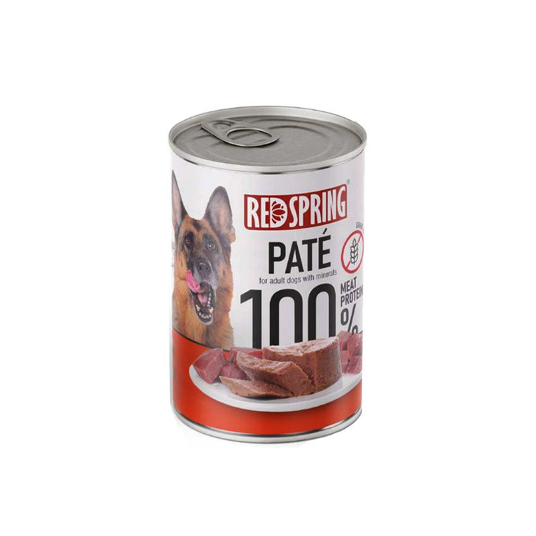 کنسرو غذای سگ بالغ رداسپرینگ مدل Redspring Dog beef طعم گوساله وزن 400 گرم بسته 6 عددی