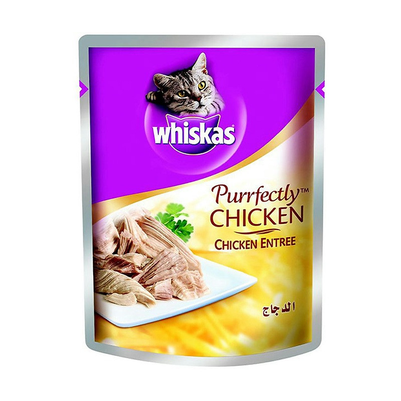 پوچ گربه ویسکاس مدل Purrfectly Chicken Entree طعم مرغ وزن 2040 گرم بسته 24 عددی