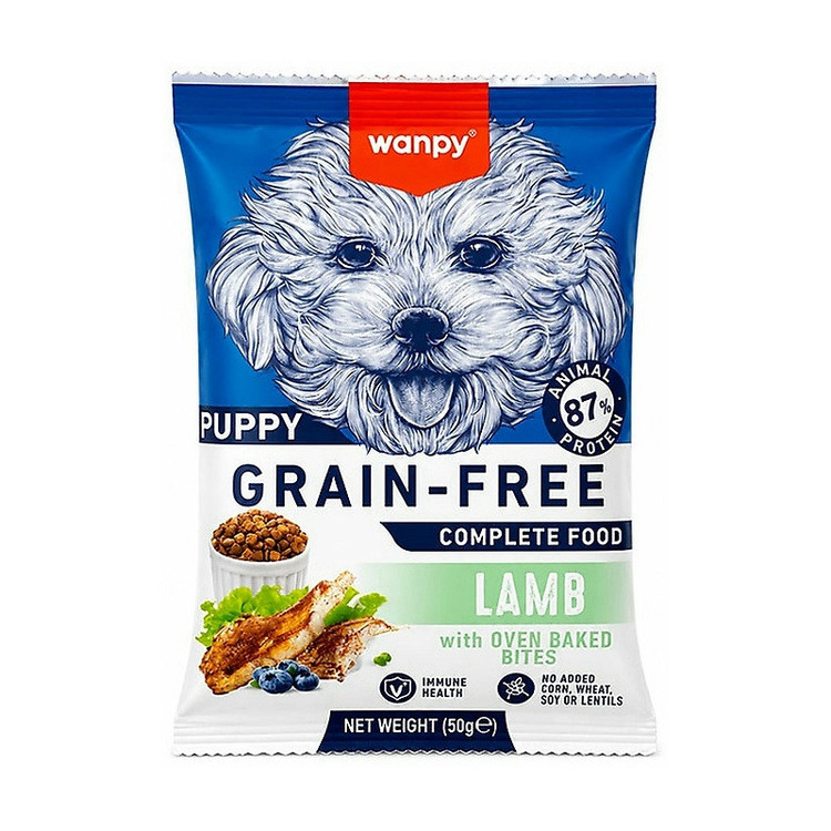 غذای خشک سگ نابالغ ونپی مدل Grain Free Puppy طعم گوشت بره وزن 50 گرم