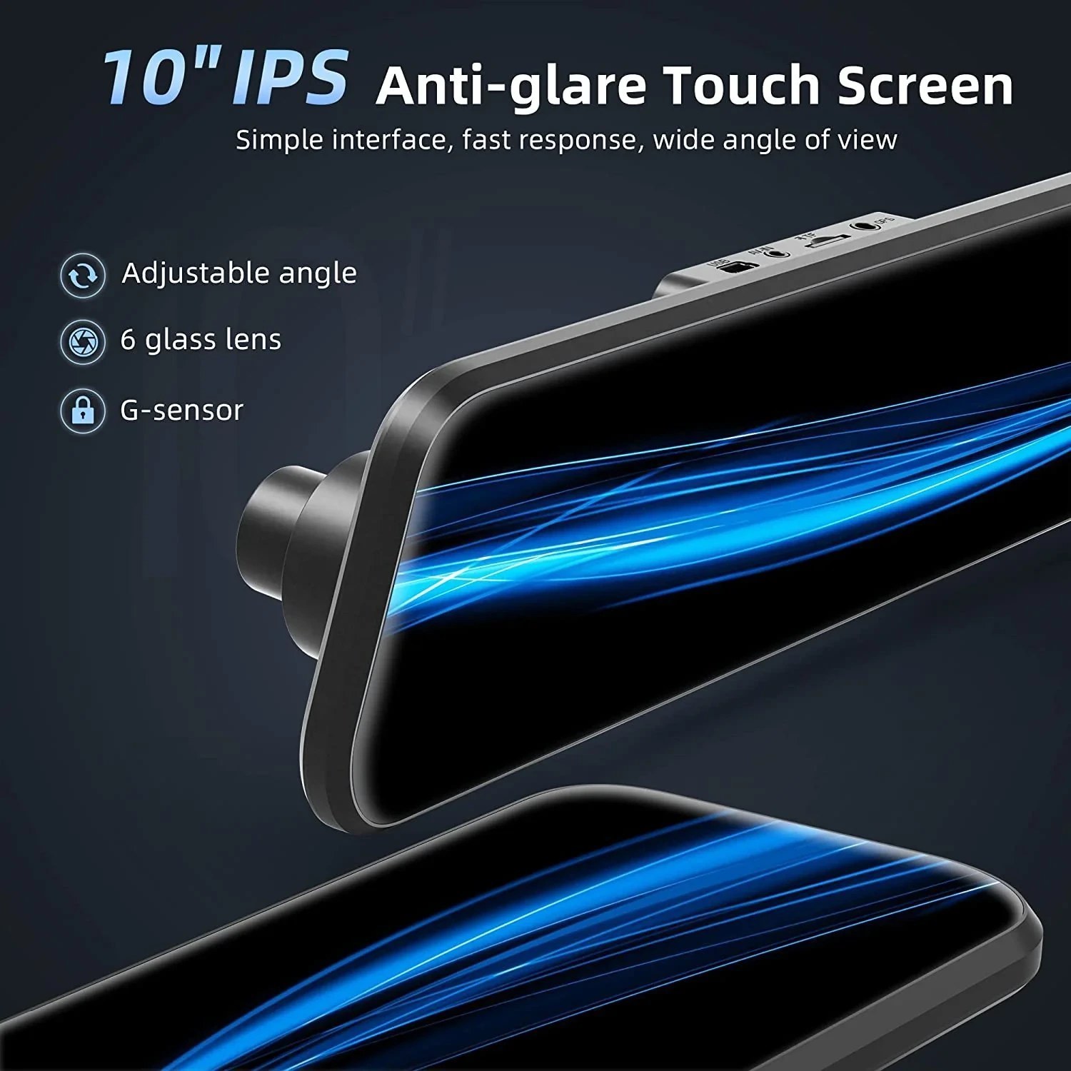 دوربین ثبت وقایع آیینه ای تمام صفحه دو لنز با کیفیت 1080