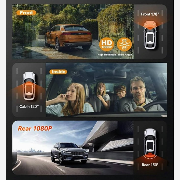 دوربین ثبت وقایع آئینه خودرو تمام تاچ مدلSF-CAR45