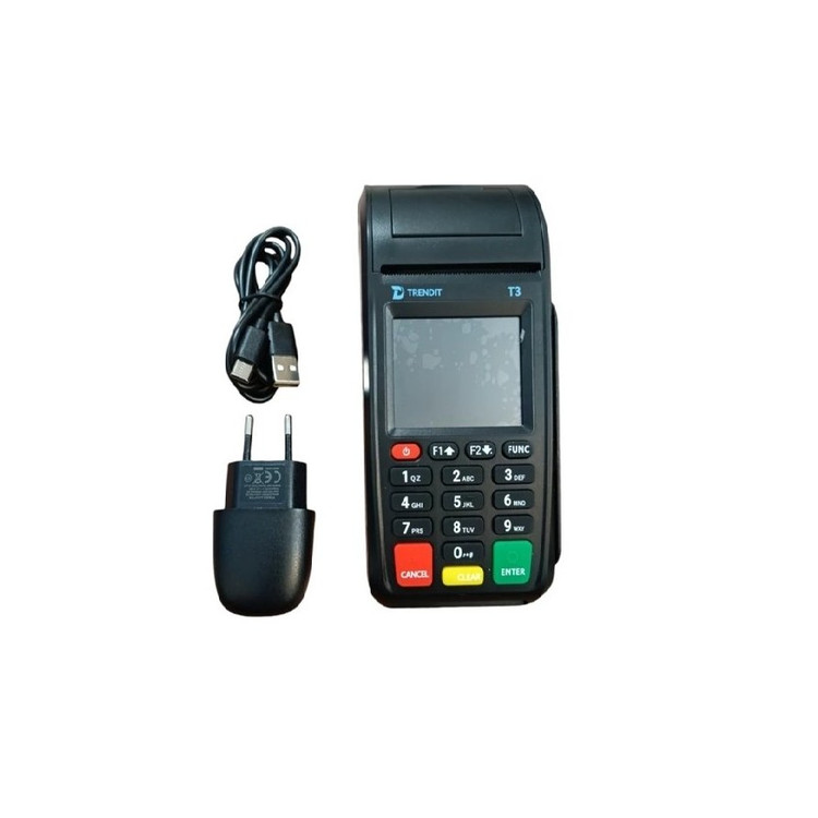 دستگاه کارتخوان سیار آکبند 4G Wifi مدل Trendit T3 + دستگاه کالا برگی