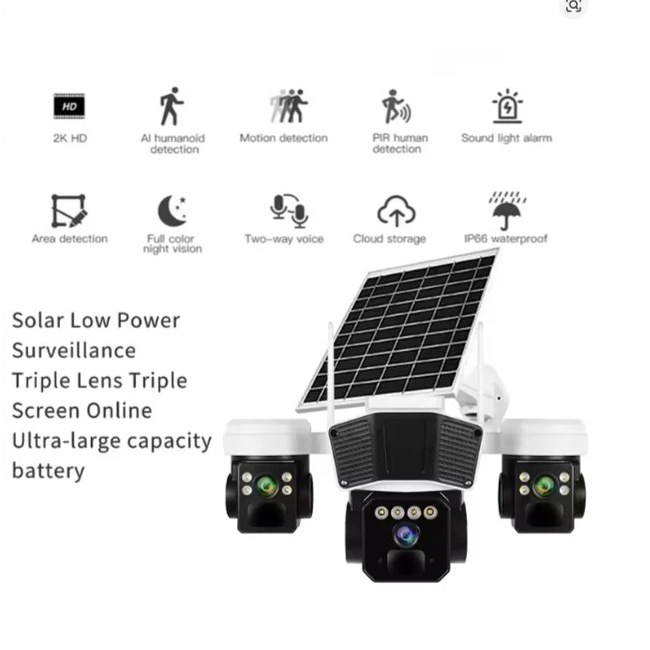 دوربین مداربسته نت ملی پنل خورشیدی سه موتورهUNIKAMمدلSF4-UNIKAM 4GTl3 PTZ 15MP