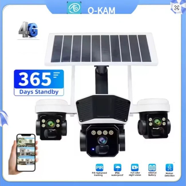 دوربین مداربسته نت ملی پنل خورشیدی سه موتورهUNIKAMمدلSF4-UNIKAM 4GTl3 PTZ 15MP