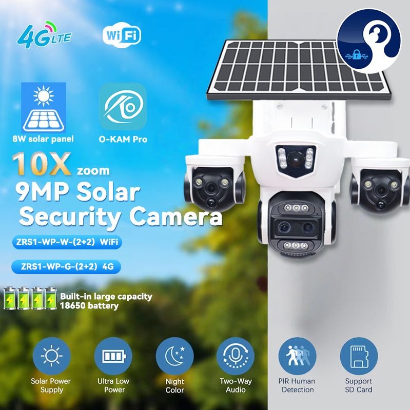 دوربین مداربسته پنل خورشیدیOKAM PRO مدلSF4-OKAM 4GT10 OPTIC ZOOM15MPM